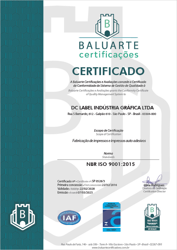 Certificado ISO 9001